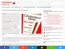 Tablet Screenshot of cholesterolnumbers.org